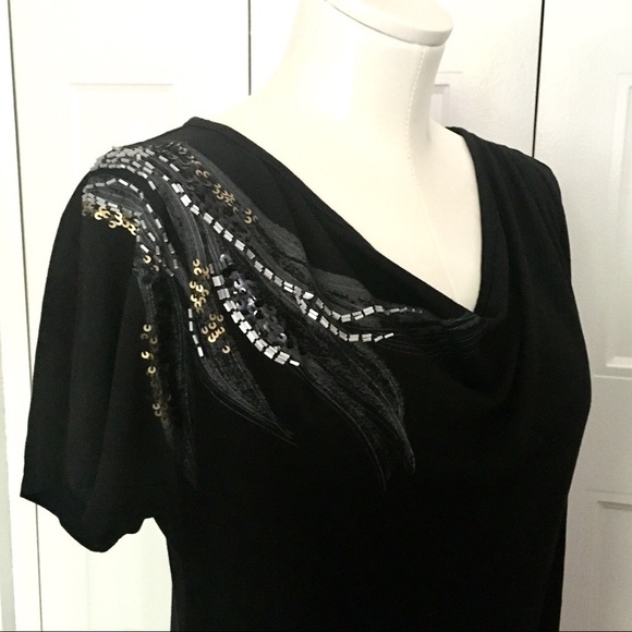 MOSSIMO Black embellished tunic S - Picture 1 of 7